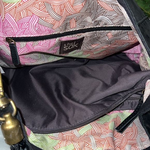 The SAK Indio Hobo Black Genuine Leather Braided Strap Shoulder Bag - Picture 6 of 10